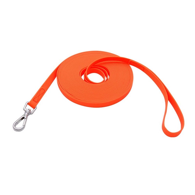 NIMBLE Waterproof Dog Training Leash 50FT 30FT 15FT 10FT 5FT Heavy Duty Recall Long Lead for Large Medium Small Dogs (30FT, Orange) - Image 1